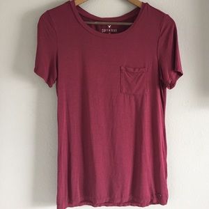 American Eagle soft n’sexy small burgandy tee 🖤